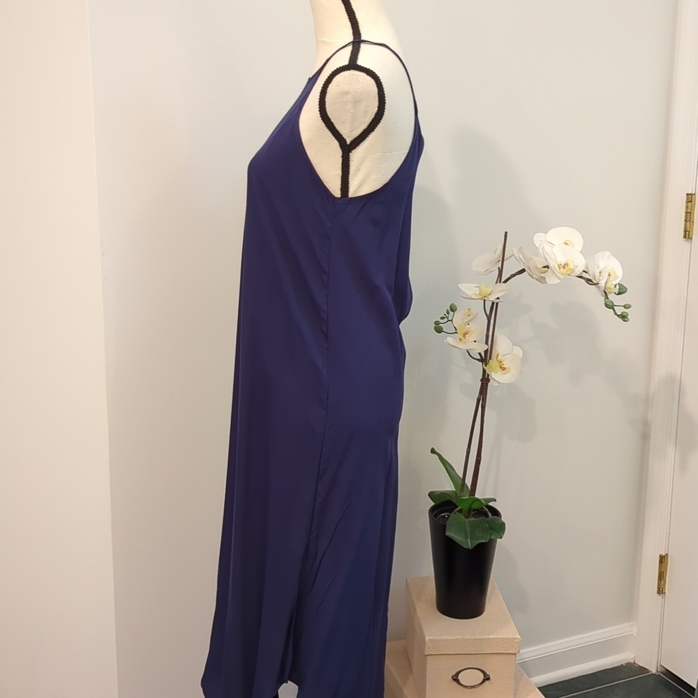 NWT - Blue Women's Cami Maxi Dress Sleeveless V Neck Solid Dress - Picture 9 of 13